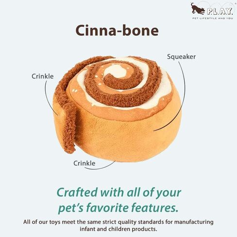 يلعب. ألعاب قطيفة لطيفة للكلاب - لعبة مضغ متينة تصدر صوت صرير تحت عنوان مقهى الطعام، رائعة للجراء وسلالات الكلاب الصغيرة والمتوسطة والكبيرة - قابلة للغسل في الغسالة، مواد معاد تدويرها (Pup Cup Cafe Cinna-bone) in Kuwait