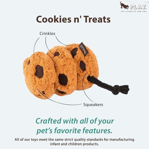 يلعب. ألعاب قطيفة لطيفة للكلاب - لعبة مضغ متينة تصدر صوت صرير تحت عنوان مقهى الطعام، رائعة للجراء وسلالات الكلاب الصغيرة والمتوسطة والكبيرة - قابلة للغسل في الغسالة، مواد معاد تدويرها (Pup Cup Cafe Cinna-bone) in Kuwait