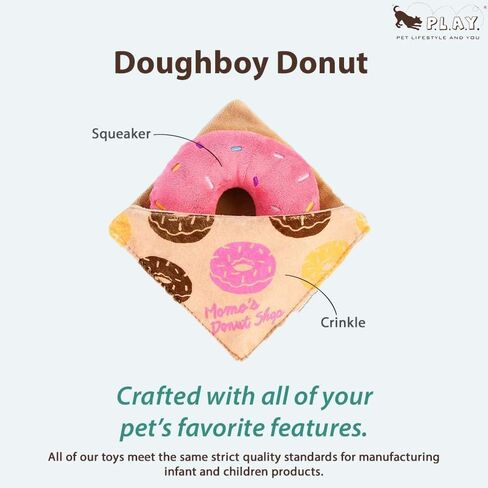 يلعب. ألعاب قطيفة لطيفة للكلاب - لعبة مضغ متينة تصدر صوت صرير تحت عنوان مقهى الطعام، رائعة للجراء وسلالات الكلاب الصغيرة والمتوسطة والكبيرة - قابلة للغسل في الغسالة، مواد معاد تدويرها (Pup Cup Cafe Cinna-bone) in Kuwait