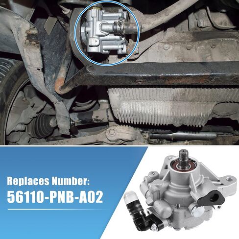 مضخة توجيه كهربائية X AUTOHAUX لهوندا أكورد 2006-2007 لهوندا CR-V 2005-2011 لـ Acura TSX 2.4L 2006-2008 لـ Acura RSX لمضخة مساعدة الطاقة Honda Element بدون بكرة 56110-RAA-A04 in Saudi Arabia