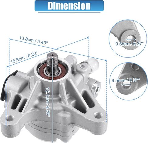 مضخة توجيه كهربائية X AUTOHAUX لهوندا أكورد 2006-2007 لهوندا CR-V 2005-2011 لـ Acura TSX 2.4L 2006-2008 لـ Acura RSX لمضخة مساعدة الطاقة Honda Element بدون بكرة 56110-RAA-A04 in Saudi Arabia