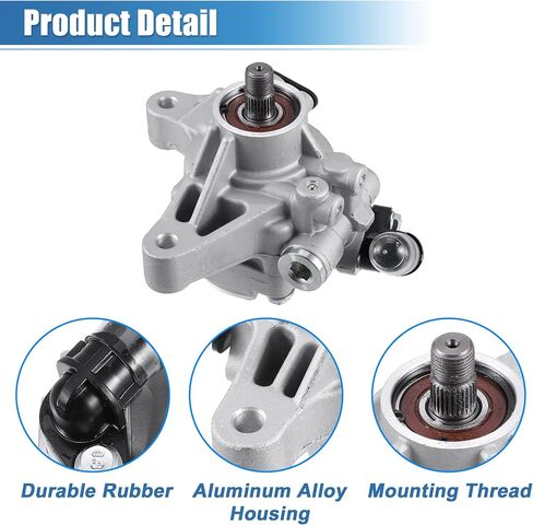 مضخة توجيه كهربائية X AUTOHAUX لهوندا أكورد 2006-2007 لهوندا CR-V 2005-2011 لـ Acura TSX 2.4L 2006-2008 لـ Acura RSX لمضخة مساعدة الطاقة Honda Element بدون بكرة 56110-RAA-A04 in Saudi Arabia