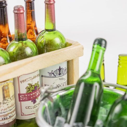 مجموعة بيرة مصغرة 1:12 سلة نبيذ حمراء صغيرة مع برميل بيرة (مجموعة من 15) in Kuwait