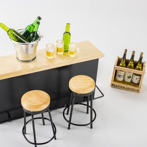 مجموعة بيرة مصغرة 1:12 سلة نبيذ حمراء صغيرة مع برميل بيرة (مجموعة من 15) in Kuwait