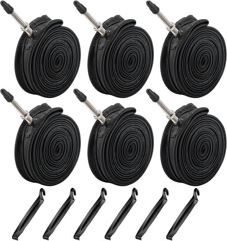 6 حزمة 700c أنبوب إطار الدراجة 700 x 23c 25c 28c 30c 32c 35c 38c 40c 42c أنابيب دراجة الطريق 700c الأنبوب الداخلي 48 مللي متر بريستا صمام بوتيل أنبوب دراجة مطاطي ورافعات الإطارات in Saudi Arabia