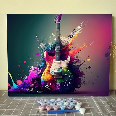 DIY Paint by Numbers,Hanging Headphones,Colorful Canvas Oil Painting Kit for Kids & Adults, 16X20 inches Drawing Paintwork Acrylic Pigment,for Home Living Room Decorative Painting Frameless in Kuwait