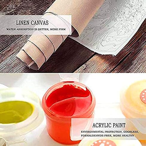 DIY Paint by Numbers,Hanging Headphones,Colorful Canvas Oil Painting Kit for Kids & Adults, 16X20 inches Drawing Paintwork Acrylic Pigment,for Home Living Room Decorative Painting Frameless in Kuwait