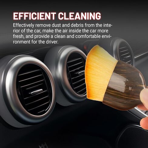 فرشاة تفصيل داخلية للسيارة من كافيك، فرشاة غبار ناعمة من الخشب الخشن، فرشاة تنظيف السيارة، أداة غبار للوحة قيادة السيارة، وفتحات مكيف الهواء، والجلود، والكمبيوتر (عبوة واحدة) in Kuwait