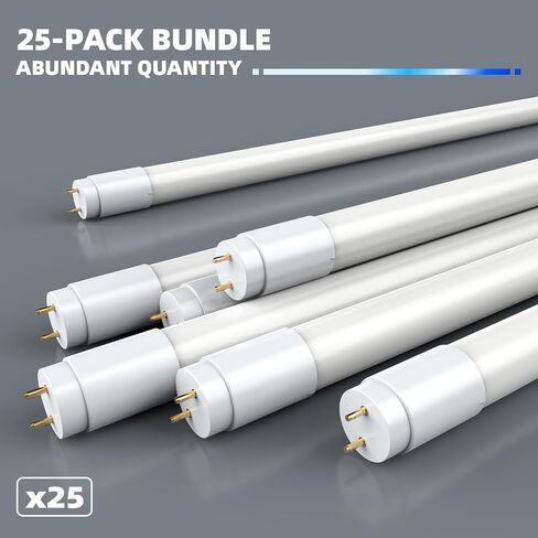 Barrina LED Tube Lights 4FT, T8 led Bulbs 4 Foot 5000K,18W 2300LM, G13 Base,Type A+B ，Plug & Play OR Ballast Bypass, T8 T10 T12 Fluorescent Replacement, Single-End OR Dual-End Powered 4 Packs in Saudi Arabia