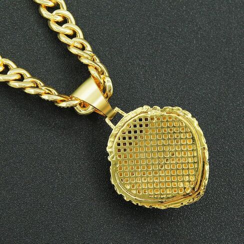 Large Lion Head Pendant Iced Out Bling Cuban Link Chunky Necklace Thick Chain Fake Diamond Animal Charm Choker Necklace for Men,Sparkly Luxury Rapper Cool Hip Pop Costume Jewelry 20" in Saudi Arabia