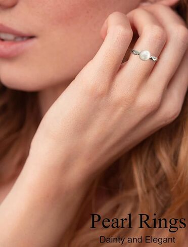 Twisted Rings for Women 925 Sterling Silver Cultured Freshwater Pearl Infinity Ring Wedding Engagement Band Jewelry Size 5-10 in Saudi Arabia