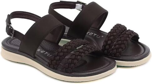 Women's Flat Sandals Ankle Strap Open Toe Summer Braided Sandal Beach Comfortable Platform Outdoor Slingback Dress Shoes in Saudi Arabia