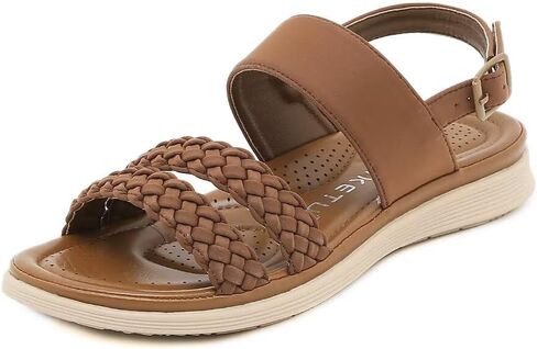 Women's Flat Sandals Ankle Strap Open Toe Summer Braided Sandal Beach Comfortable Platform Outdoor Slingback Dress Shoes in Saudi Arabia
