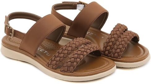 Women's Flat Sandals Ankle Strap Open Toe Summer Braided Sandal Beach Comfortable Platform Outdoor Slingback Dress Shoes in Saudi Arabia