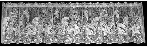 Heritage Lace Seascape 60-Inch Wide by 14-Inch Drop Valance, White in Saudi Arabia