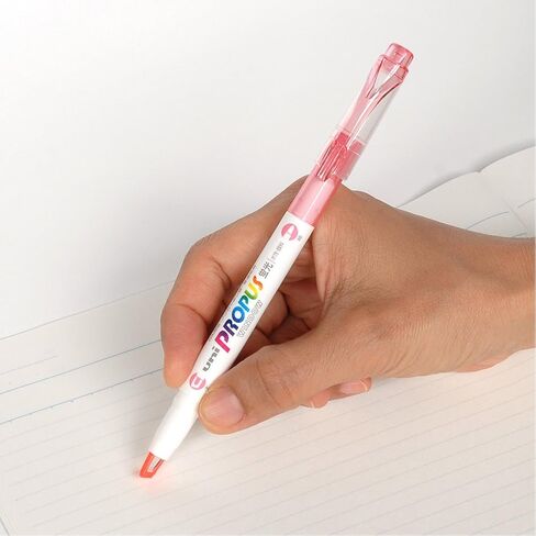 Uni Propus Window Double-Sided Highlighter Pen with 4.0 mm/0.6 mm Twin Tip, 5 Color Set (PUS102T5C) in Saudi Arabia
