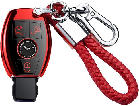 Tukellen for Mercedes Benz Keychains with Key Fob Cover Special Soft TPU Key Case Cover Protector Compatible with Mercedes Benz C E G S M GL CLS CLK G Class Keyless Smart Key Fob-Blue in Saudi Arabia