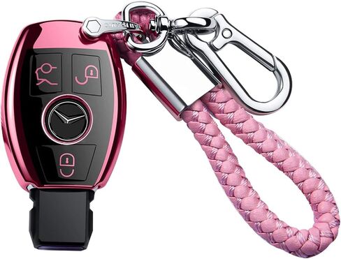 Tukellen for Mercedes Benz Keychains with Key Fob Cover Special Soft TPU Key Case Cover Protector Compatible with Mercedes Benz C E G S M GL CLS CLK G Class Keyless Smart Key Fob-Blue in Saudi Arabia