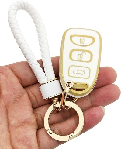 غطاء مفتاح فوب لشركة هيونداي لينة TPU مفتاح فوب حامل حامي متوافق مع هيونداي إلنترا أكسنت سوناتا كيا أوبتيما الملحقات مع سلسلة المفاتيح in Kuwait