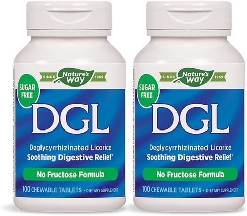 Nature's Way DGL (بدون فركتوز)، 100 قرص قابل للمضغ. عبوة من زجاجتين in Saudi Arabia