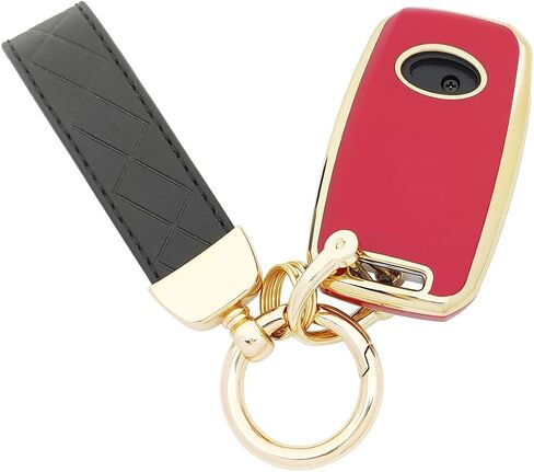 TPU Protective Key Fob Cover Case Compatible with Kia Sorento Rio Soul Forte Optima Carens Picanto Flip Remote Key Fob (Black) in Saudi Arabia