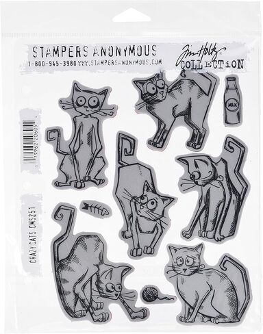 Tim Holtz Cling Stamps 7"X8.5", Crazy Cats in Saudi Arabia