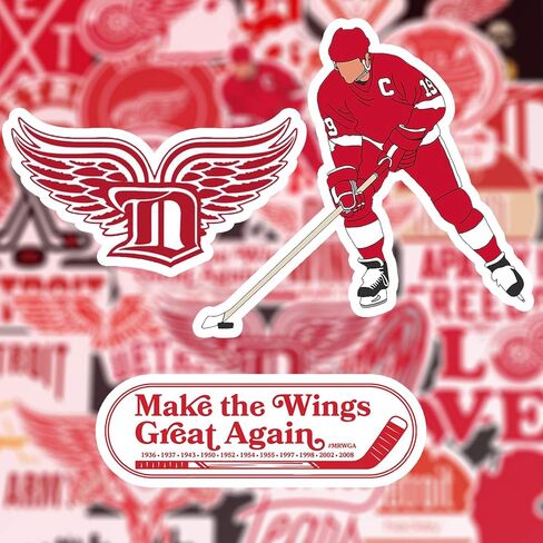 29 PCS Set of Detroit Vinyl Red Wings Stickers Pack Detroit Decal Red Wings 2-2.5 inches in Kuwait