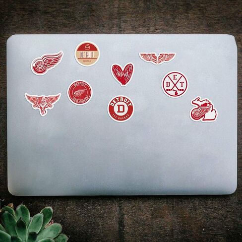29 PCS Set of Detroit Vinyl Red Wings Stickers Pack Detroit Decal Red Wings 2-2.5 inches in Kuwait