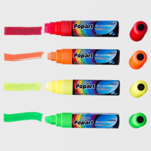 Ala Board Chalk Marker Fluorescent Dry Erase Extra Large Tip 15mm Colors (blue, purple, pink, white) 4 Pack in Saudi Arabia