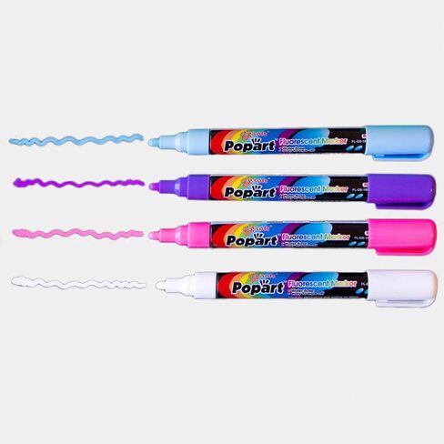 Ala Board Chalk Marker Fluorescent Dry Erase Extra Large Tip 15mm Colors (blue, purple, pink, white) 4 Pack in Saudi Arabia