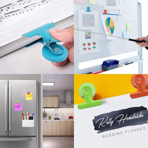 Magnetic Marker Holder, Magnetic Pen Holder/Pencil Cup, 2 Pack Marker Holder for Whiteboard & 4 Pack Magnetic Metal Clips, Magnet Dry Erase Holder/Basket/Organizer for Whiteboard, Refrigerator, Locker in Saudi Arabia