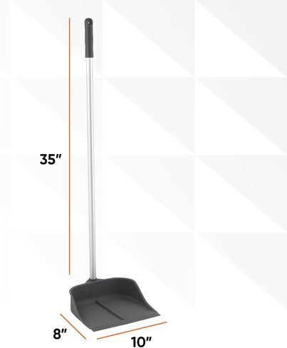 Silicone Dust Pan with Handle Commercial Lobby Dustpan with Long Handle Stand Up Dustpan, 35" Aluminum Long Handle, by Superio in Saudi Arabia
