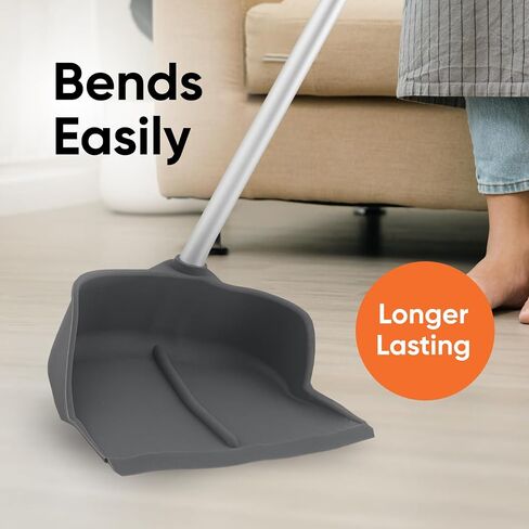 Silicone Dust Pan with Handle Commercial Lobby Dustpan with Long Handle Stand Up Dustpan, 35" Aluminum Long Handle, by Superio in Saudi Arabia