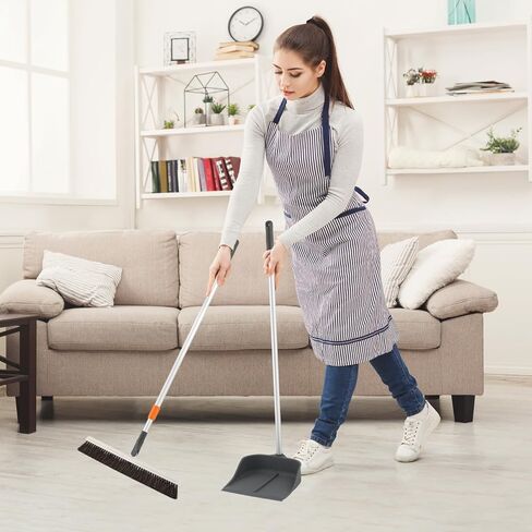 Silicone Dust Pan with Handle Commercial Lobby Dustpan with Long Handle Stand Up Dustpan, 35" Aluminum Long Handle, by Superio in Saudi Arabia