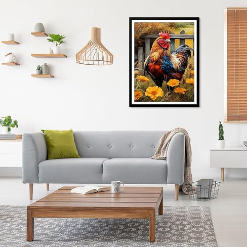 مجموعات الرسم الفني الماسي من EOBROMD، لوحات نقاط الماس الحفر الكامل للبالغين المبتدئين الدجاج DIY صورة الطلاء مع صور الماس جوهرة الفن لديكور المنزل جدار الفن 12x16 بوصة in Kuwait