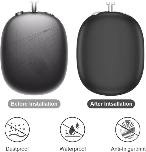 OETKER Compatible Airpods Max Case Cover, Soft Silicone 3 in 1 Anti-Scratch Ear Pad Case Cover/Ear Cups Cover/Headband Cover Accessories Protective Skin Case for Airpods Max Headphones,Black in Saudi Arabia