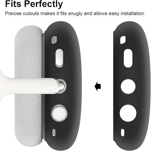 OETKER Compatible Airpods Max Case Cover, Soft Silicone 3 in 1 Anti-Scratch Ear Pad Case Cover/Ear Cups Cover/Headband Cover Accessories Protective Skin Case for Airpods Max Headphones,Black in Saudi Arabia