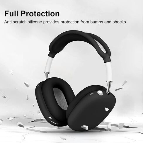 OETKER Compatible Airpods Max Case Cover, Soft Silicone 3 in 1 Anti-Scratch Ear Pad Case Cover/Ear Cups Cover/Headband Cover Accessories Protective Skin Case for Airpods Max Headphones,Black in Saudi Arabia