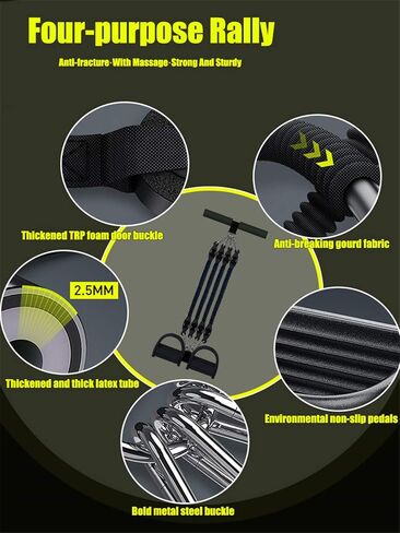 Pedal Resistance Band Set,Exercise Bands with Handles, Elastic Pull Rope for Waist,Arm,Leg Training, Multi Function Rope Equipment for Home Fitness in Saudi Arabia