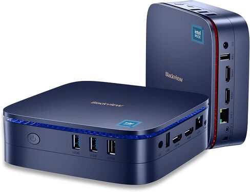 Blackview 2024 Latest Mini PC, Intel 12th N95 Mini Desktop Computers, Win 11 16GB DDR4 RAM 512GB M.2 SSD Micro Computer Support Dual 4K UHD, Dual WiFi, BT4.2, Gigabit Ethernet, Blue in Saudi Arabia