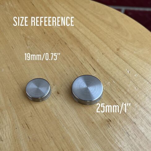 4 Piece 1'' Polished Silver Decorative Screw Covers Caps, 304 Stainless Steel Exposed Screw Head Covers with Washers for Artwork Furniture Indoor Use, Mirror Screws Covers in Kuwait