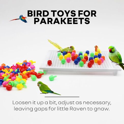 QBLEEV Bird Toys for Parakeets, Bird Intelligence Training Toy, Parrot Puzzle Toys Plastic Bird Educational Toys, Cockatiel Foraging and Chewing Toys, Conure Cage Accessories for Budgie Finch Lovebird in Kuwait