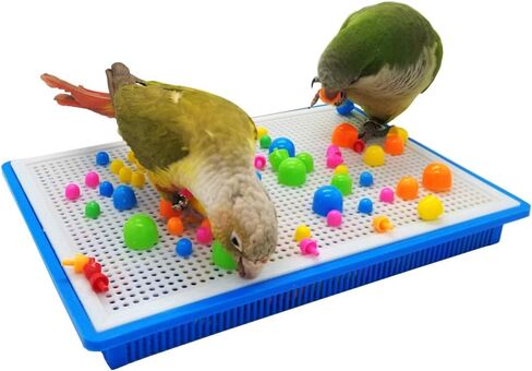 QBLEEV Bird Toys for Parakeets, Bird Intelligence Training Toy, Parrot Puzzle Toys Plastic Bird Educational Toys, Cockatiel Foraging and Chewing Toys, Conure Cage Accessories for Budgie Finch Lovebird in Kuwait