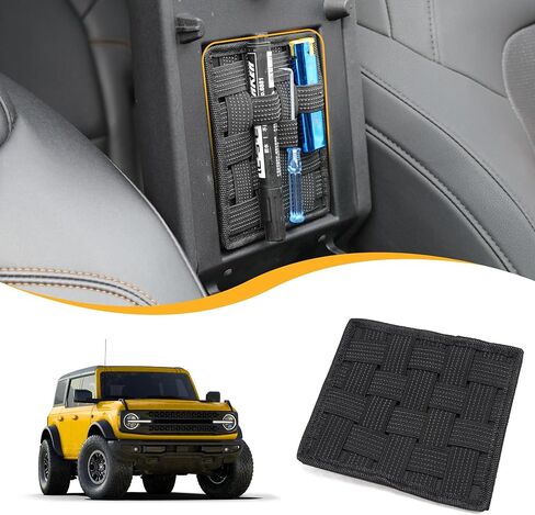 Center Console Organizer Storage Compatible with 2021 2022 2023 2024 Ford Bronco 2/4 Door Interior Accessories Armrest Tactical Webbing Molle Panel, 1 Pack Black in Saudi Arabia