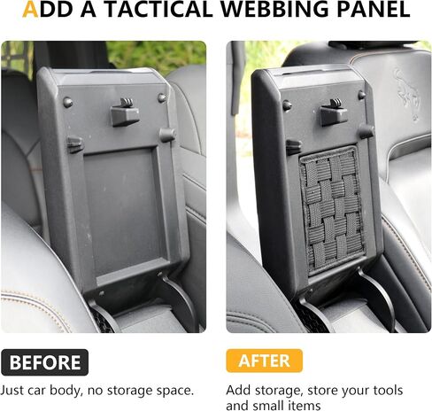 Center Console Organizer Storage Compatible with 2021 2022 2023 2024 Ford Bronco 2/4 Door Interior Accessories Armrest Tactical Webbing Molle Panel, 1 Pack Black in Saudi Arabia