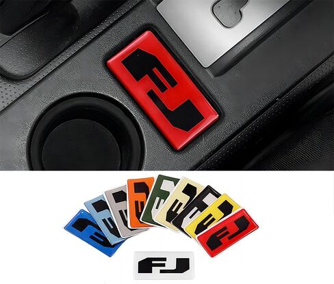 Car Interior Crystal Stickers for Toyota FJ Cruiser 2007-2023 Center Console Gear Shift Panel Cover Stickers Black FJ Logo Patch Interior Accessories in Saudi Arabia