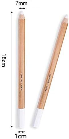 2 حزمة من أقلام الرصاص العامة للرسم الفحمي الأبيض، أقلام تمييز بيضاء للرسم والرسم بالقلم الرصاص، لوازم فنية من الفحم، أقلام رصاص خشبية بيضاء للفنانين والمشاريع الفنية المبتدئين in Kuwait