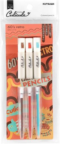 Kutsuwa Curicule Draw-Out Type Colored Pencil, 3 Colors Set, La La La Aurora (DE001LA) in Kuwait