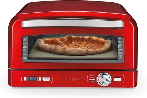 Cuisinart Indoor Pizza Oven – Bake 12" Pizzas in Minutes – Portable Countertop Pizza Oven – Pomodoro Red Stainless Steel - CPZ-120R in Saudi Arabia