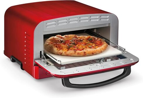Cuisinart Indoor Pizza Oven – Bake 12" Pizzas in Minutes – Portable Countertop Pizza Oven – Pomodoro Red Stainless Steel - CPZ-120R in Saudi Arabia